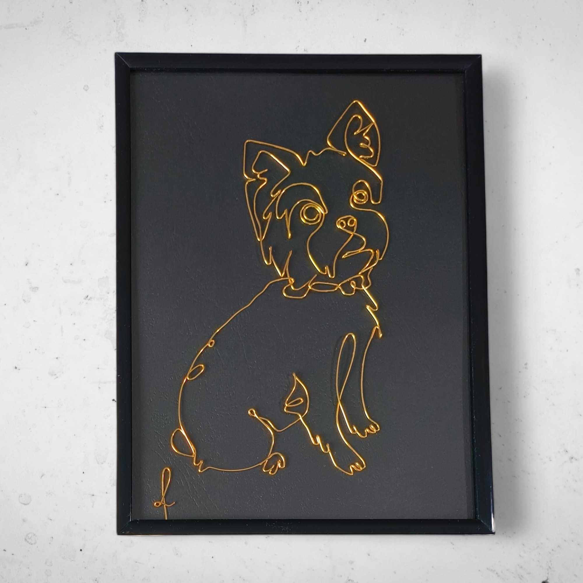 Tablou din sarma Puppy caine yorkshire terrier