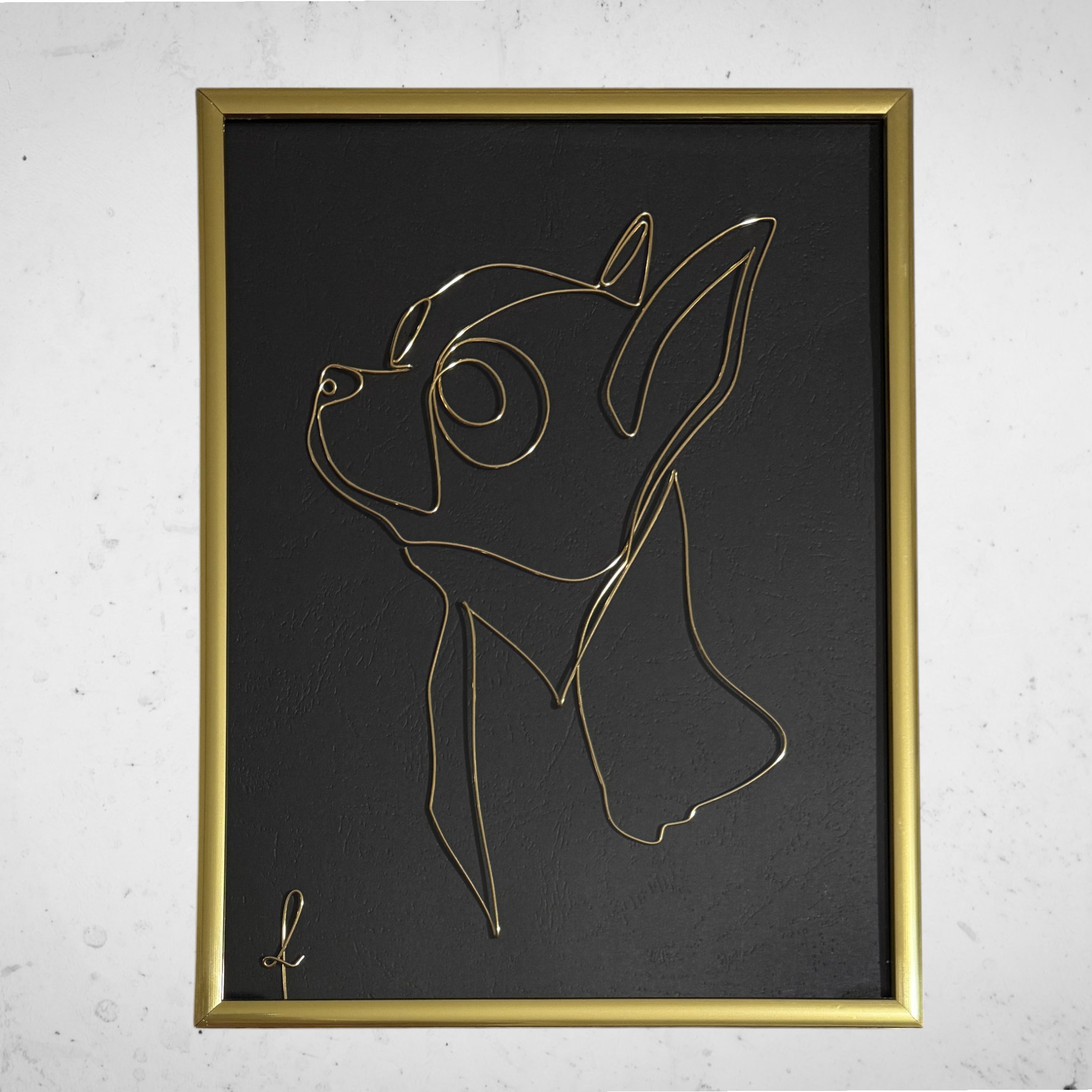 Tablou din sarma Caine Chihuahua 2