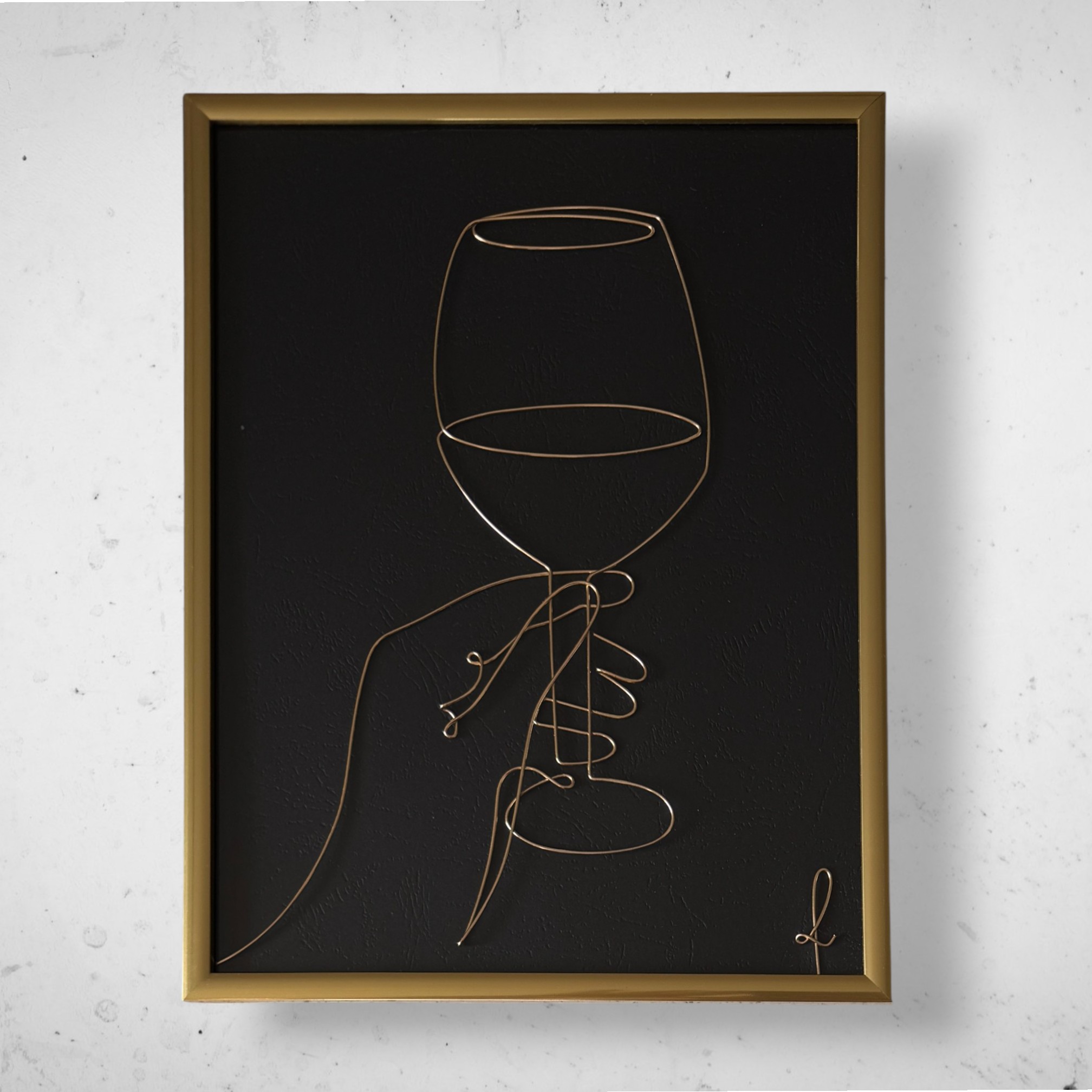 Tablou din sarma Pahar de vin 2