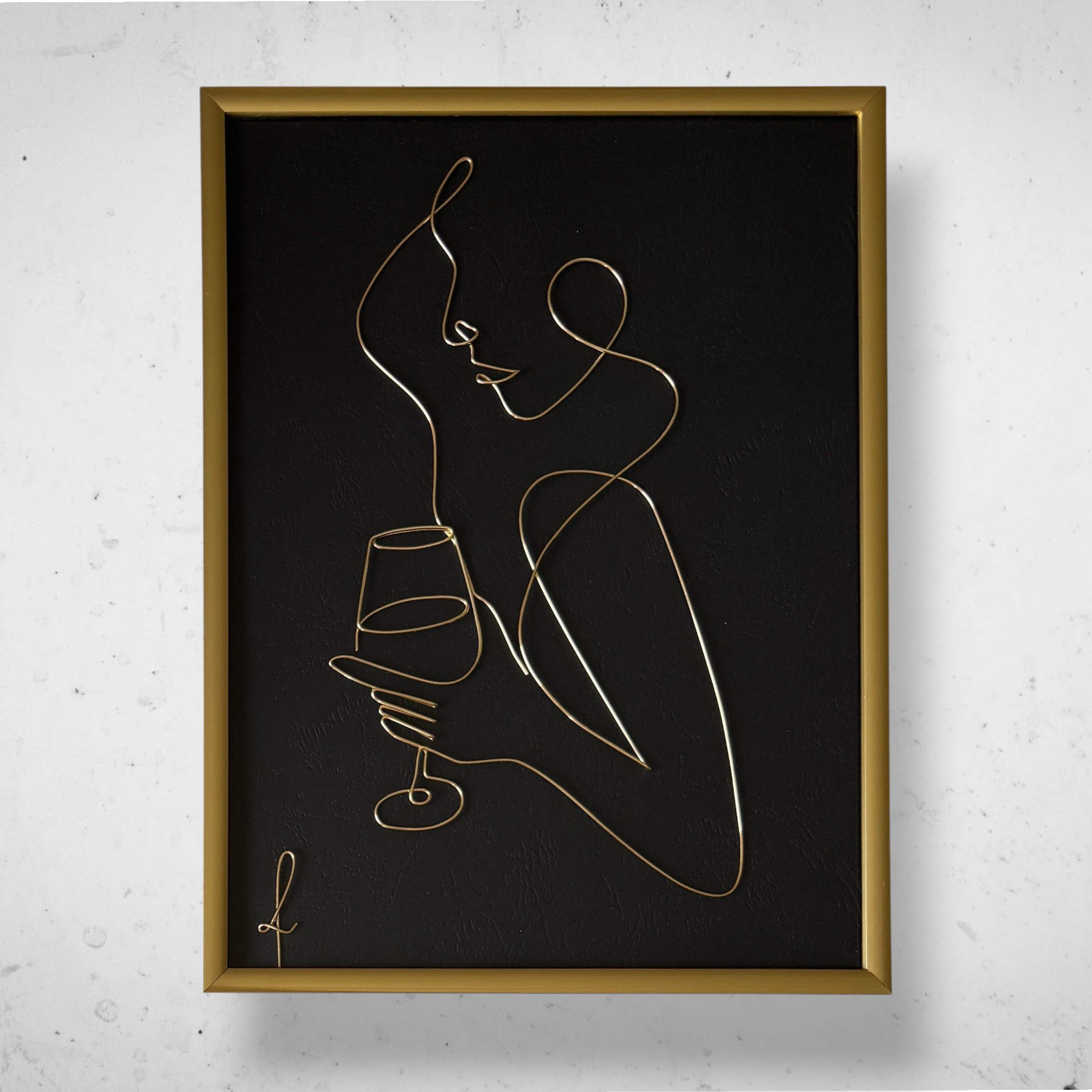 Tablou din sarma Lady Champagne 2