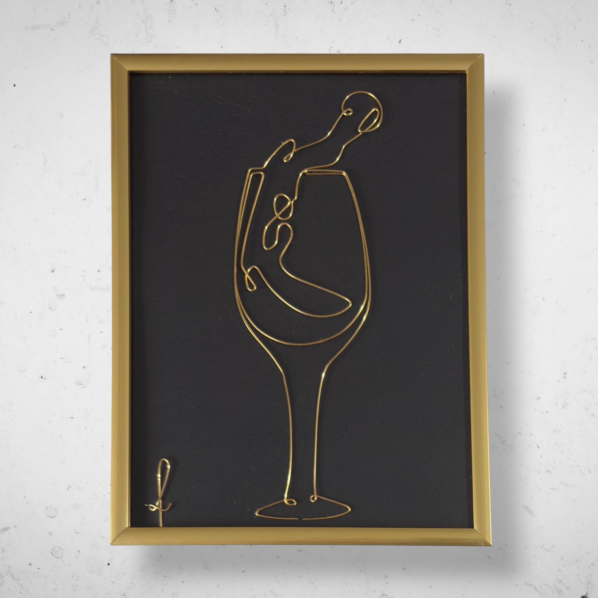 Tablou din sarma Pahar de vin 3