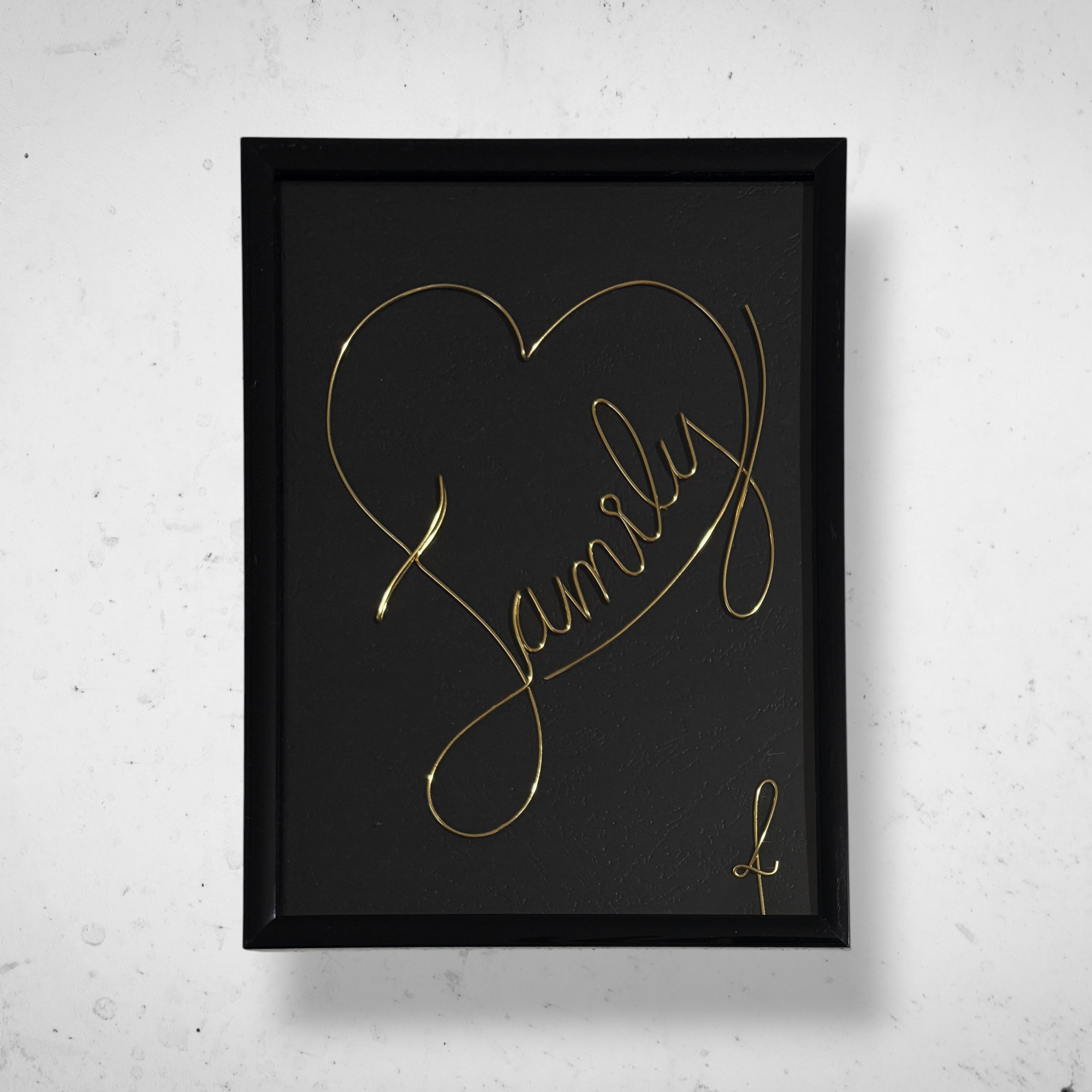 Tablou din sarma Scris Family 9